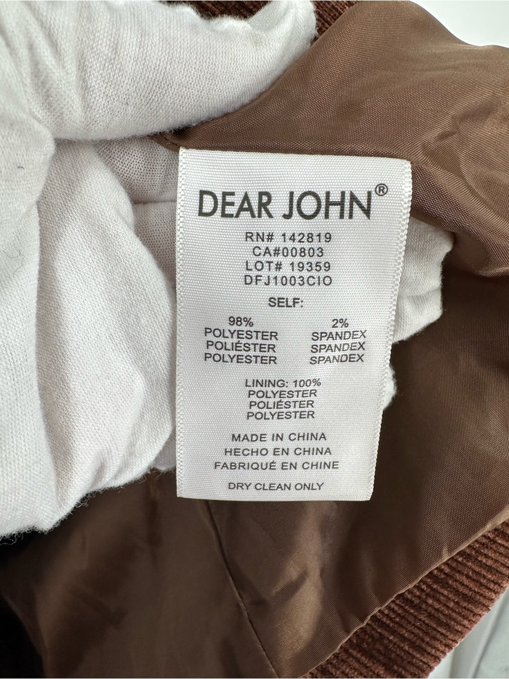 DEAR JOHN Elfi Cappuccino Blazer Brown Classic Corduroy Tailored Blazer Jacket - Picture 12 of 14
